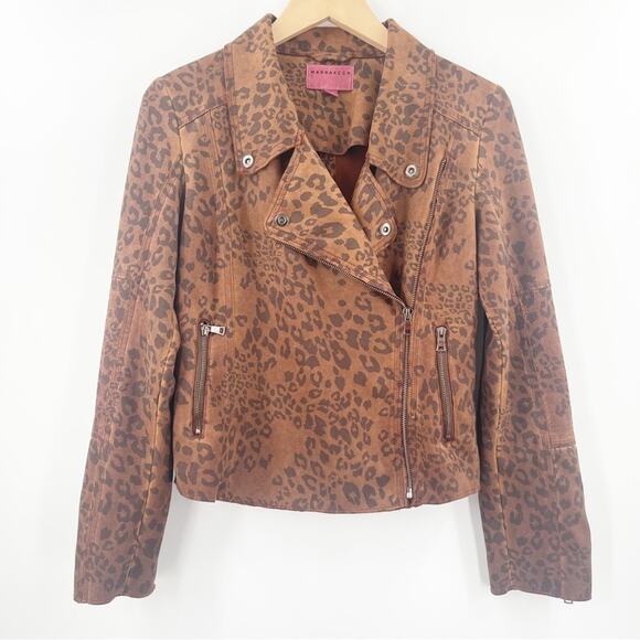 MARRAKECH x Anthropologie Jacket Size Small Marni Leopard Moto Animal Print Zip - Picture 2 of 16